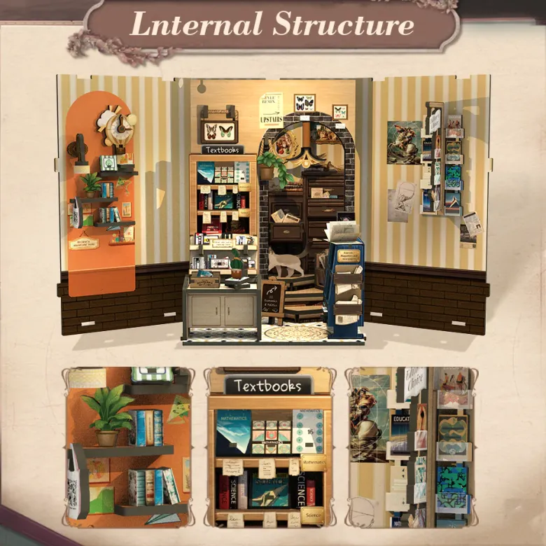 The scholar's bookstore - maquette booknook serre-livre