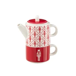 Théière céramique rouge h.18.5cm