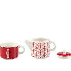 Théière céramique rouge h.18.5cm