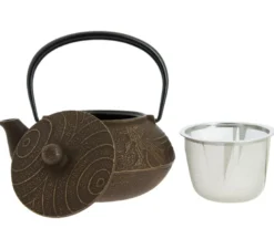 Théière fonte kingyo marron-doré 650 ml