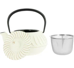 Théière fonte nami blanc-doré 650 ml