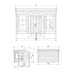 Timbela maison en bois pour enfants - 241x187xh151cm-2.63m2