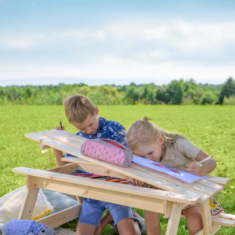 Timbela m010-1 table enfant pour le jardin - 90x90xh50 cm