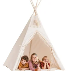 Tipi extra large sans tapis pour enfant en tissu beige