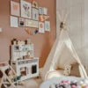 Tipi original avec tapis pour enfant en tissu beige