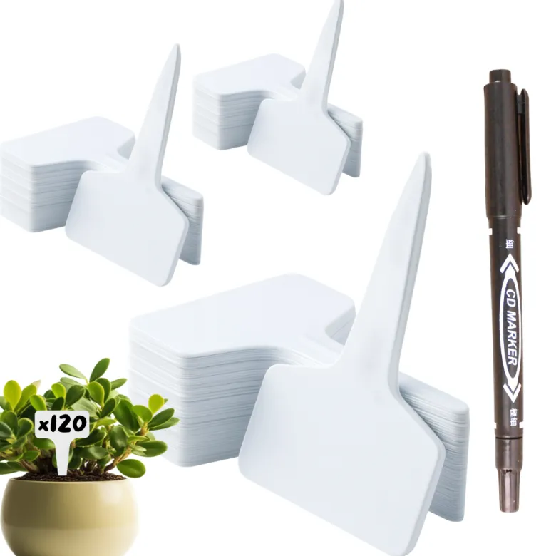 120 étiquettes blanches jardin à planter en plastique + marqueur