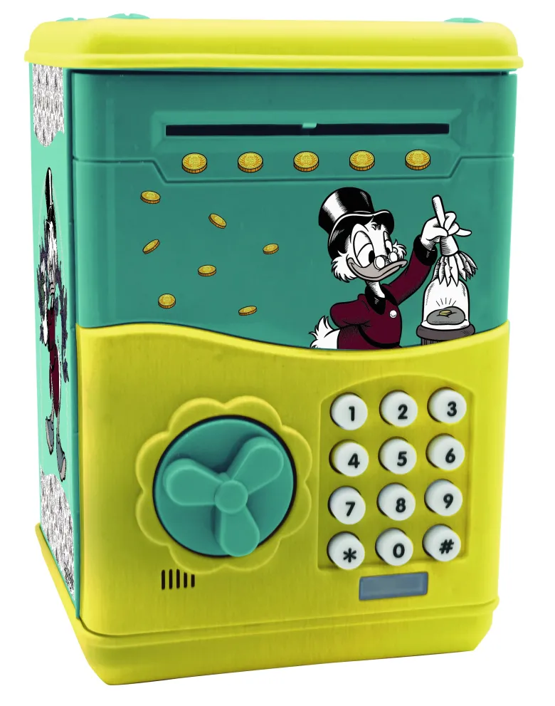 Tirelire électronique disney picsou avec effets sonores et lumineux.