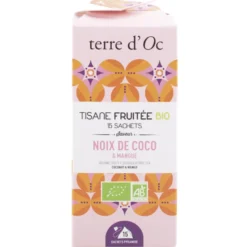Tisane fruitée bio noix de coco et mangue 70 g terre d'Oc