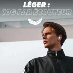 T'nb - écouteurs sport sans fil energy bud, confortables - blanc