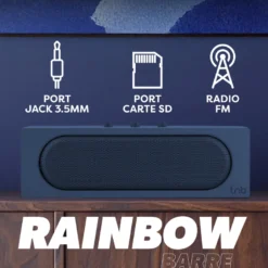 T'nb - enceinte bluetooth rainbow barre, bluetooth 5.4, 10 w rms - bleu