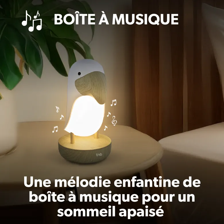 T'nb veilleuse toucan - lumière douce et sons relaxants pour des nuits calmes