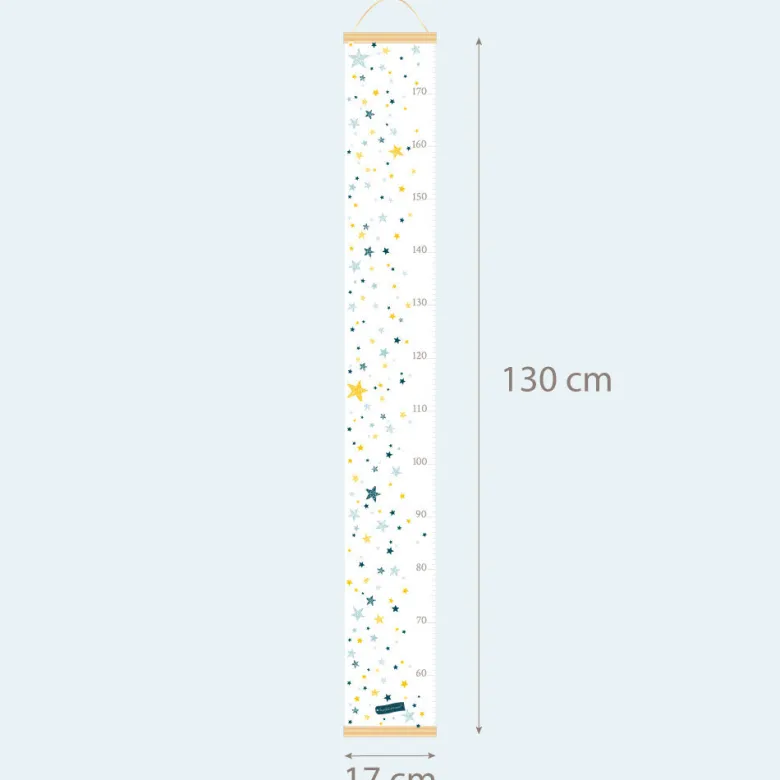 Toise déco étoiles bleues et jaunes