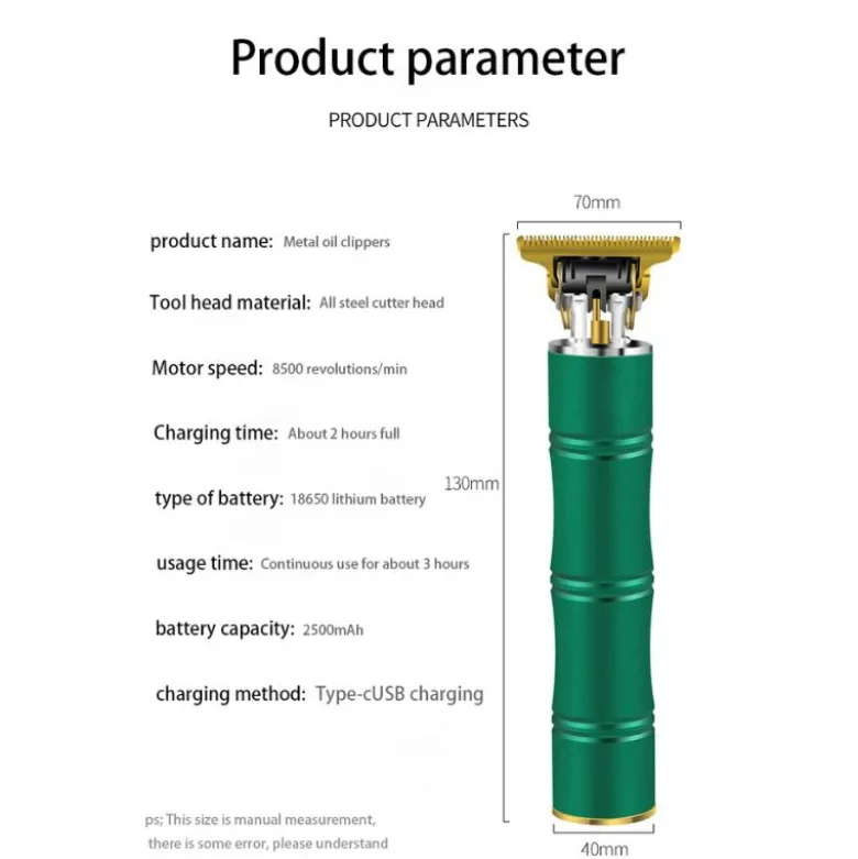 Tondeuse électrique professionnelle rechargeable vert herzberg hg04104-gre