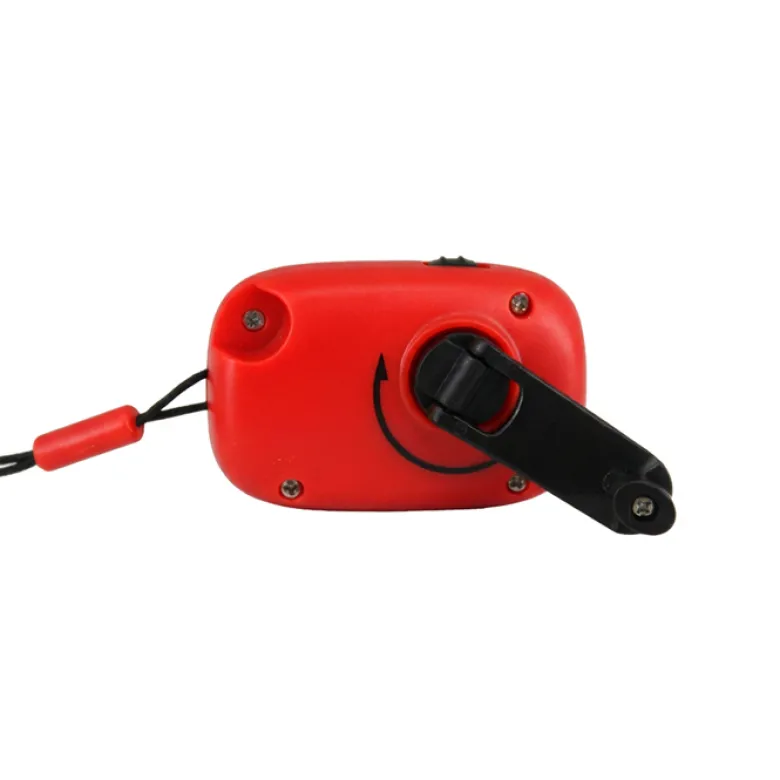 Torche porte-clés dynamo solaire 20 mAh Rouge