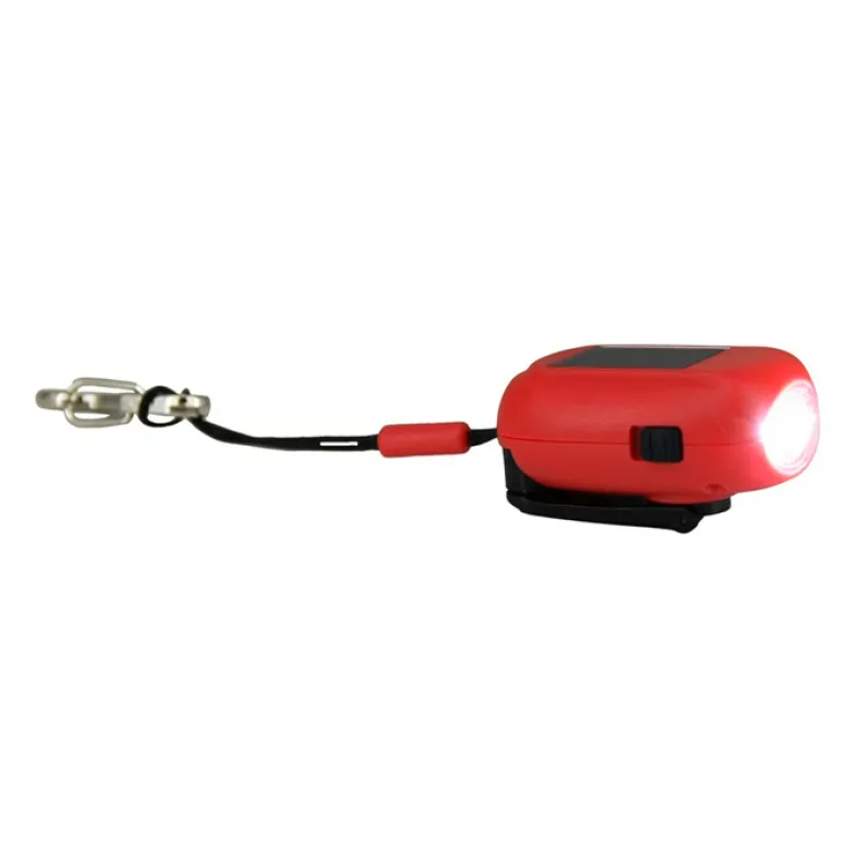 Torche porte-clés dynamo solaire 20 mAh Rouge