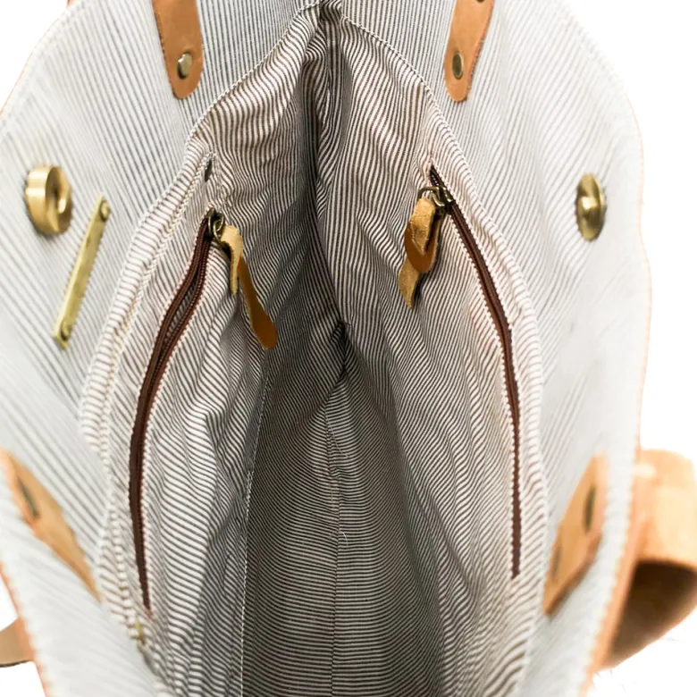 Tote bag cuir emilie havane