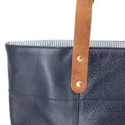 Tote bag cuir emilie marine