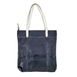 Tote bag cuir emilie marine
