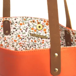 Tote bag cuir emilie orange