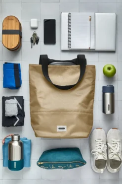 Tote bag isotherme-beige-16l-zippé-compartiment séparés Beige