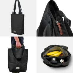 Tote bag isotherme-noir-16l-zippé-compartiment séparés Noir