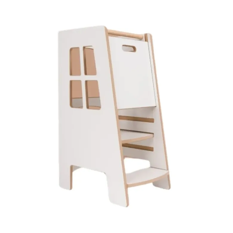 Tour d'apprentissage montessori pour enfant en bois blanc
