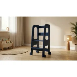 Tour d'apprentissage premium montessori bleu marine Bleu