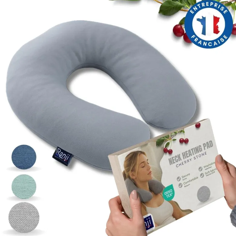 Tour de cou chauffant noyaux de cerise micro-onde - naturel, lavable & réutilisa