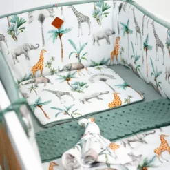 Tour de lit universel gaze coton safari