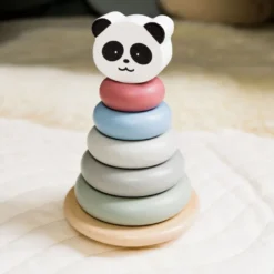 Tour à empiler panda en bois Bois