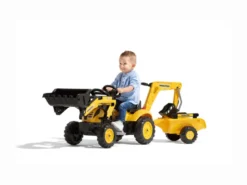 Tractopelle enfant komatsu wb93r avec remorque + excavatrice 2 à 5 ans - falk