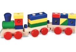 Train en bois cube à empiler