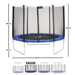 Trampoline bleu 300cm