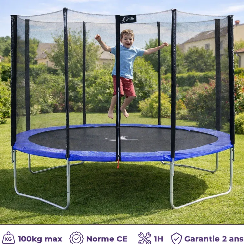 Trampoline bleu 430cm
