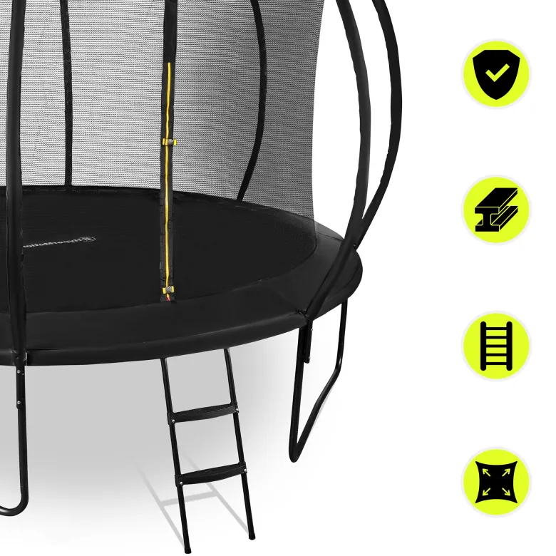 Trampoline de jardin enfant 244cm (8ft) avec filet de sécurité et échelle