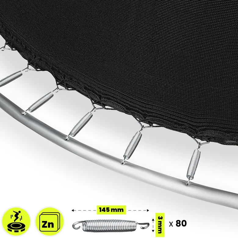 Trampoline extérieur xl 430cm (14ft) avec filet de sécurité renforcé et échelle
