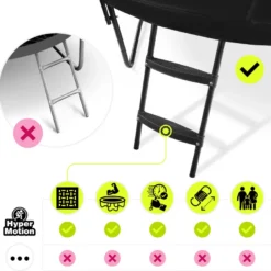 Trampoline extérieur xl 430cm (14ft) avec filet de sécurité renforcé et échelle