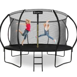 Trampoline extérieur xl 430cm (14ft) avec filet de sécurité renforcé et échelle