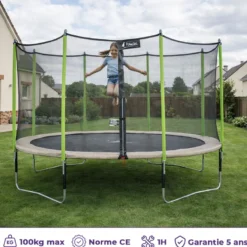 Trampoline jumpi taupe et vert 430
