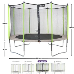 Trampoline jumpi taupe-vert 360