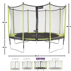 Trampoline jumpi vert et noir 360