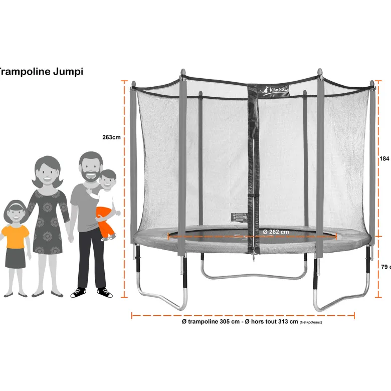 Trampoline jumpi vert-noir 300