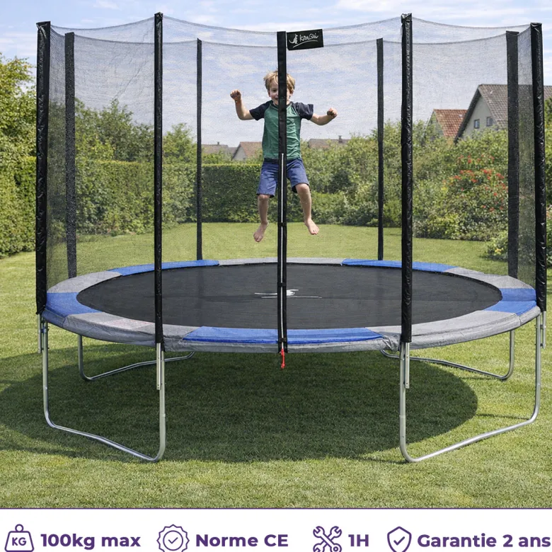 Trampoline ralli bleu et gris ø300