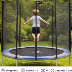 Trampoline ralli bleu et gris ø250