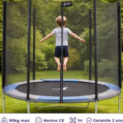 Trampoline ralli bleu et gris ø300