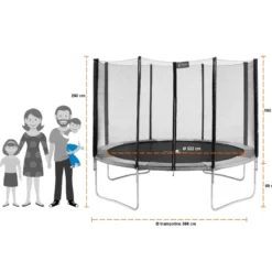 Trampoline ralli bleu et gris ø360