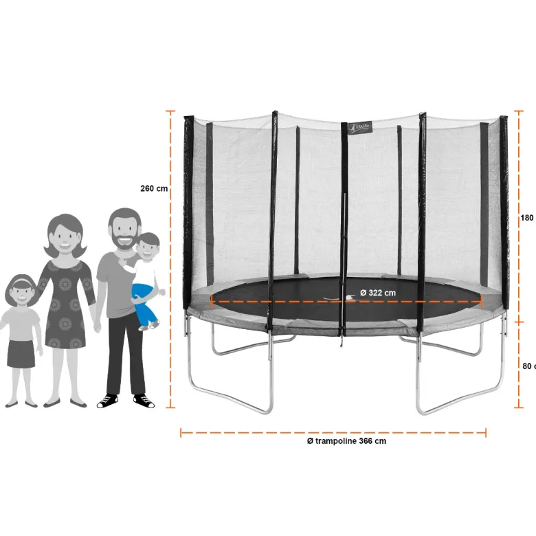 Trampoline ralli bleu et gris ø360