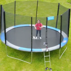Trampoline ralli bleu et gris ø360