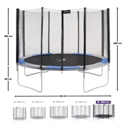 Trampoline ralli bleu-gris ø430