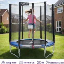 Trampoline ralli bleu-gris ø180